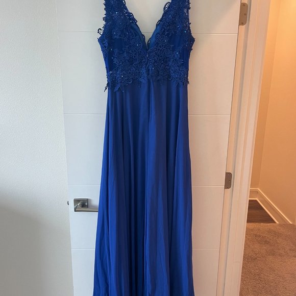 GORGEOUS Royal Blue Italian Gown - Picture 3 of 6